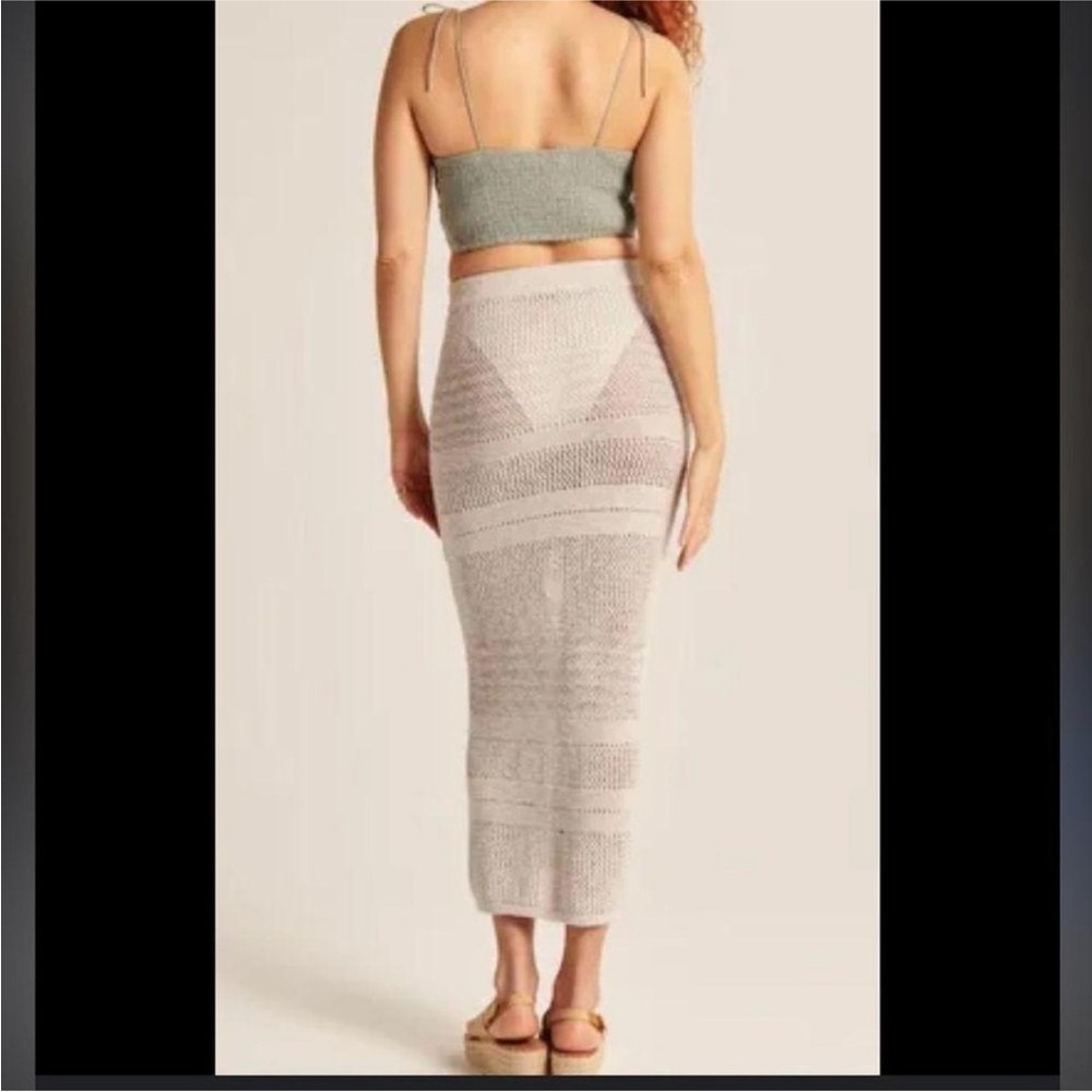 Abercrombie Knit Crocheted Maxi Cover Up Skirt